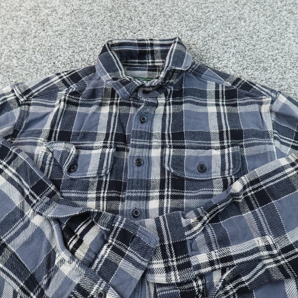 American Eagle Shirt Mens S Gray Plaid Heavy Chamois Flannel Jacket Shacket Work